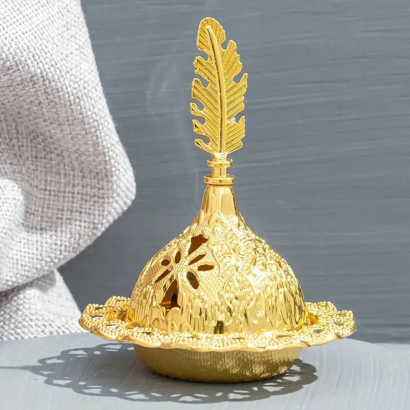 Middle East Golden Incense Burner - Spiral Circle