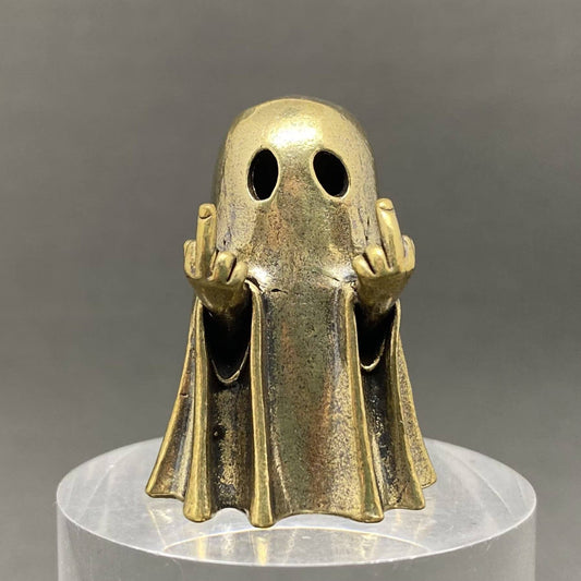 Middle Finger Ghost | Brass Figurine - Spiral Circle