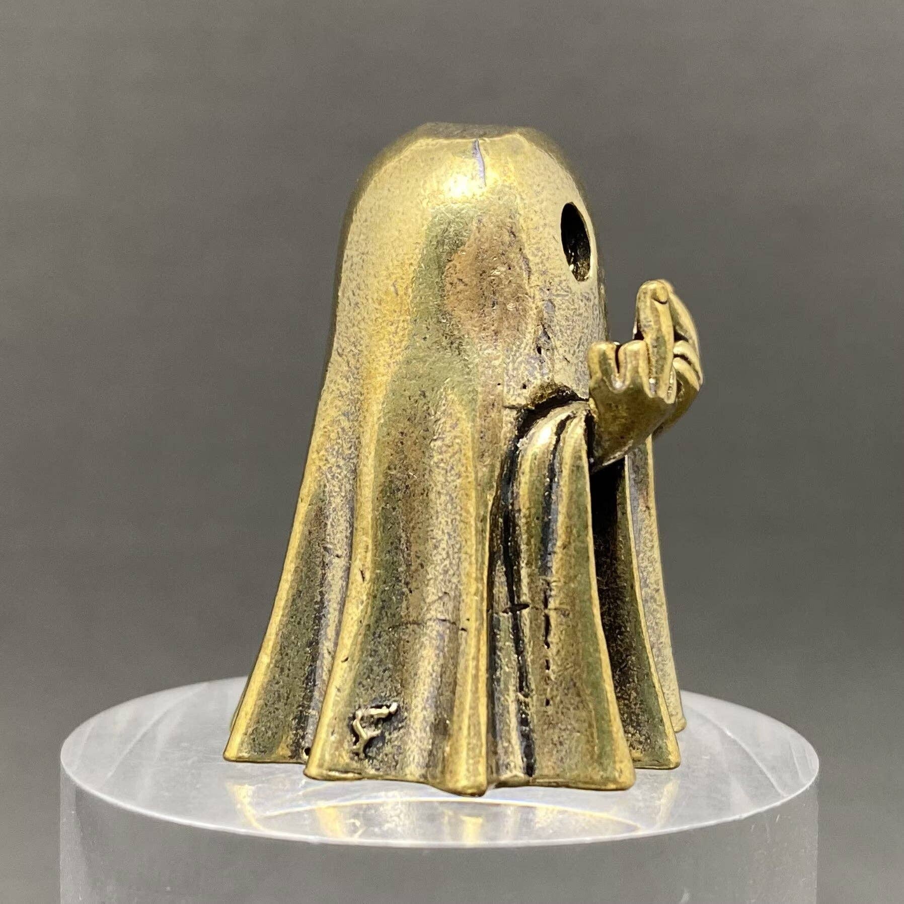 Middle Finger Ghost | Brass Figurine - Spiral Circle