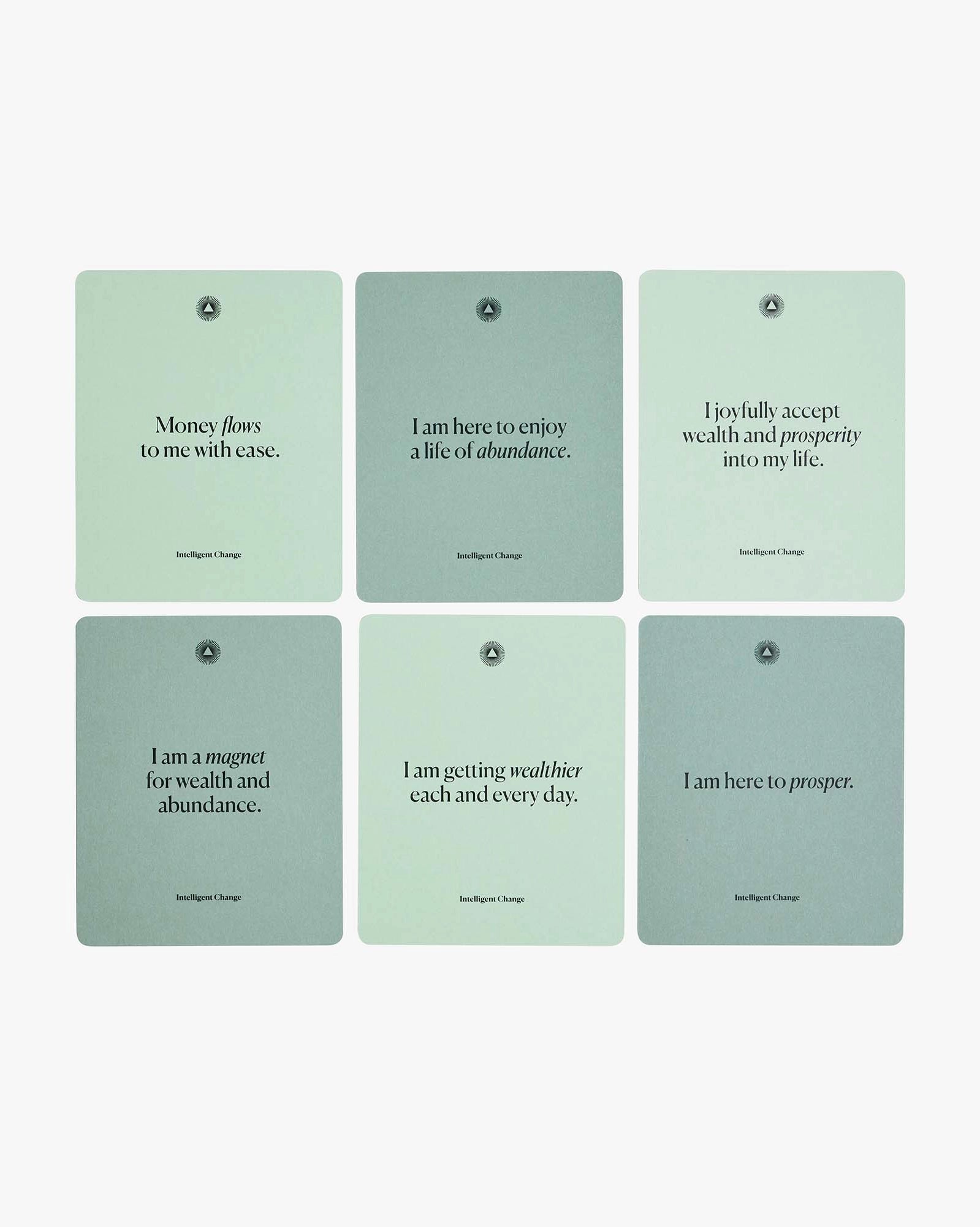 Mindful Affirmations Financial Abundance, Display Cards Gift - Spiral Circle