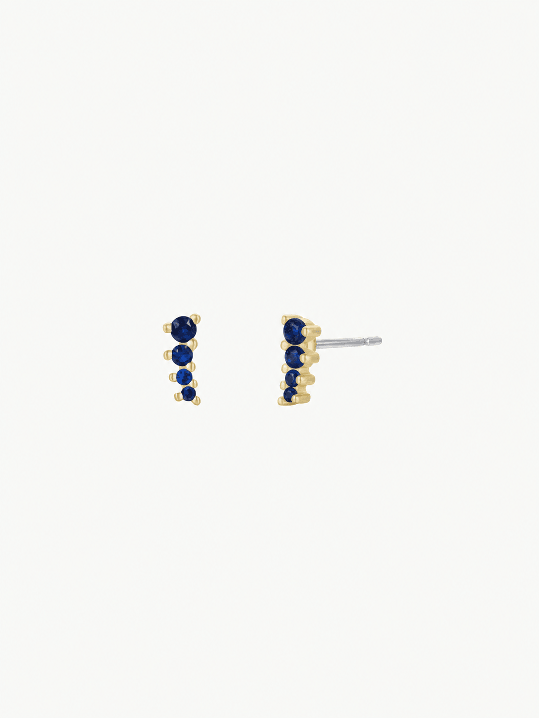 Mini Crawler | Sapphire | Gold Earrings - Spiral Circle