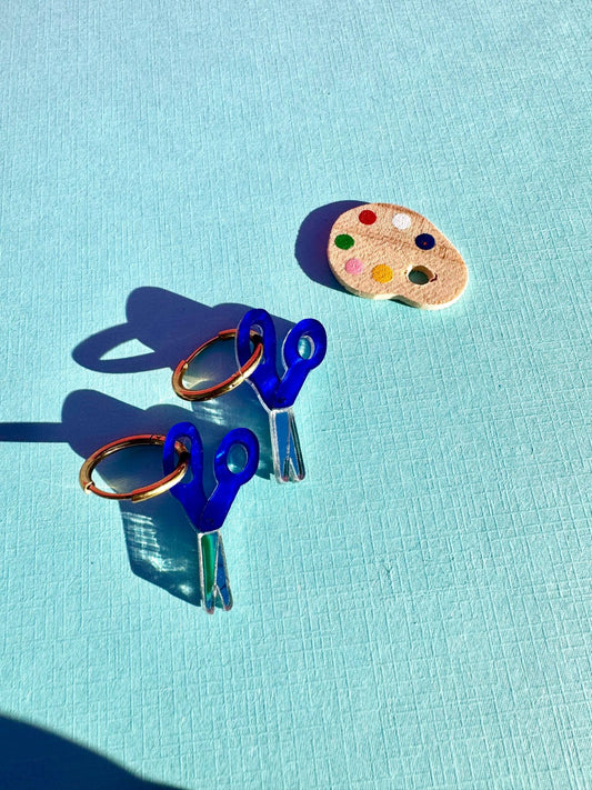 Mini Scissors Earrings - Spiral Circle