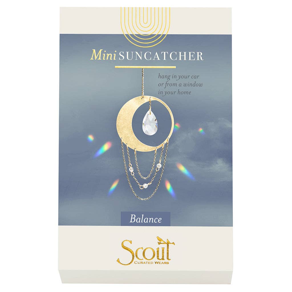 Mini Suncatcher - Crescent Moon/Balance - Spiral Circle