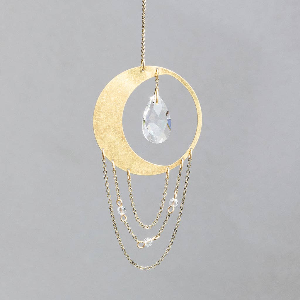 Mini Suncatcher - Crescent Moon/Balance - Spiral Circle