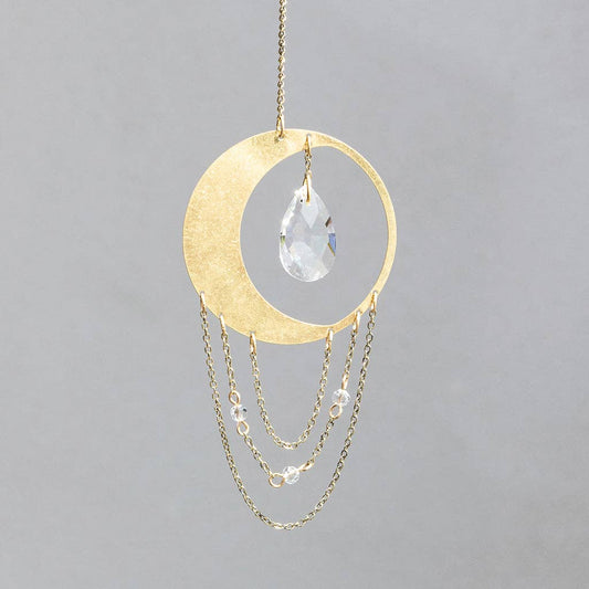 Mini Suncatcher - Crescent Moon/Balance - Spiral Circle