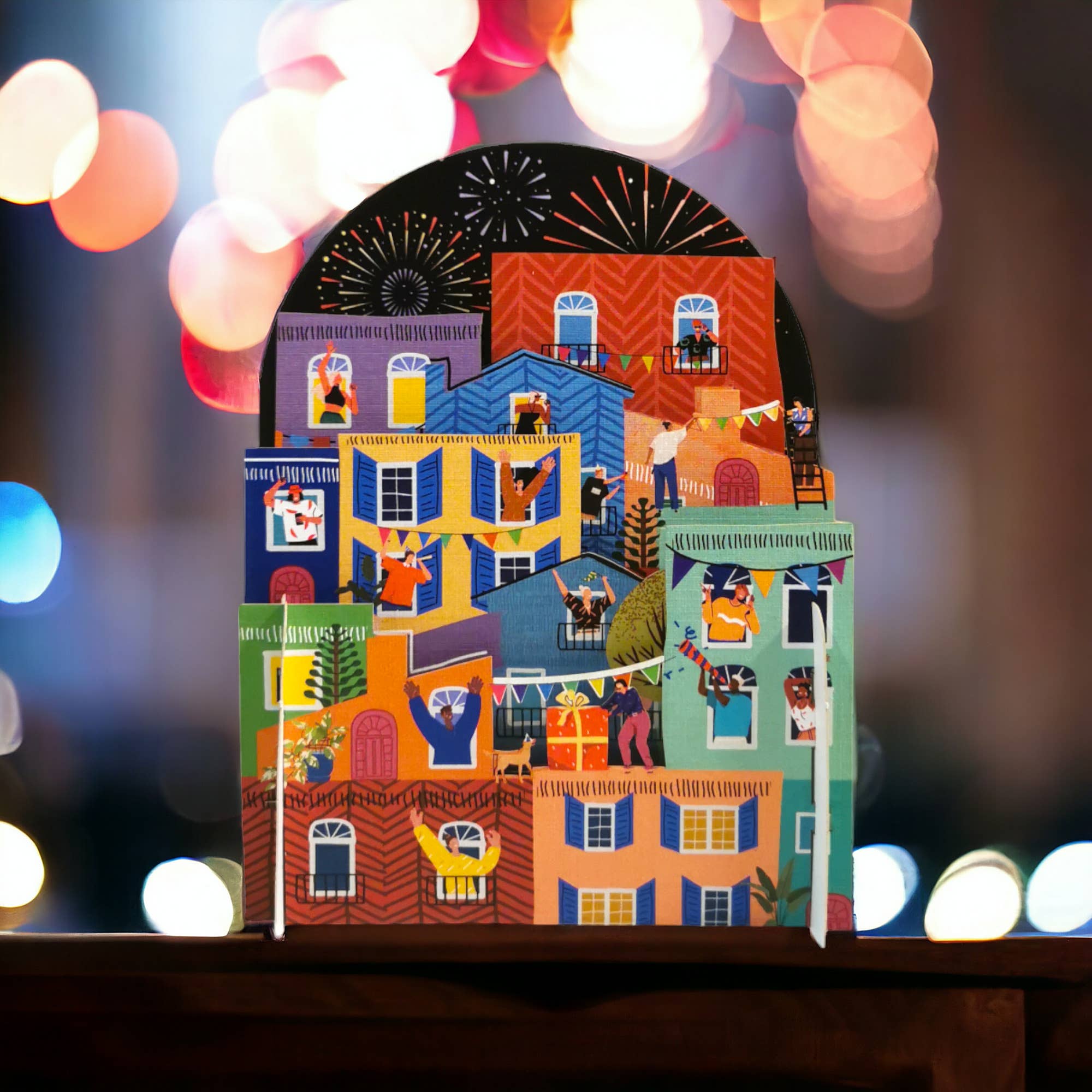 Miniature World pop up card - House Party - Spiral Circle