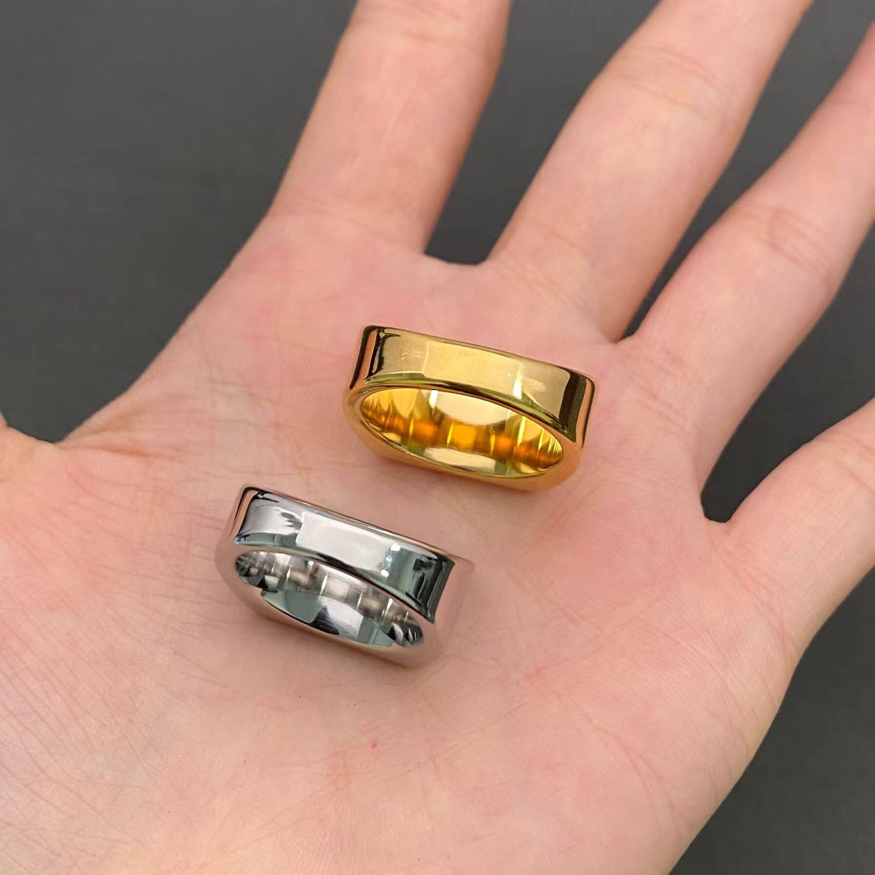 ‘Miracle Happens’ 18K Gold Plated Stainless Steel Rings - FGS - Spiral Circle