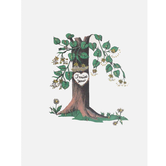 Miss You Tree Card - Spiral Circle