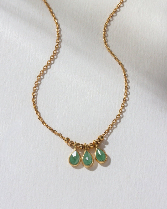 Misty Necklace - Emerald - Spiral Circle