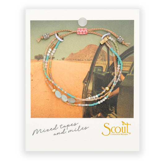 Mixed Media Bracelet - Courage/Amazonite/Gold - Spiral Circle