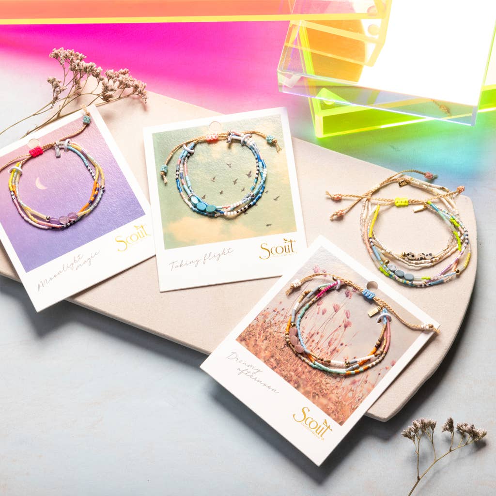 Mixed Media Bracelet - Heart/Rose Quartz/Silver - Spiral Circle