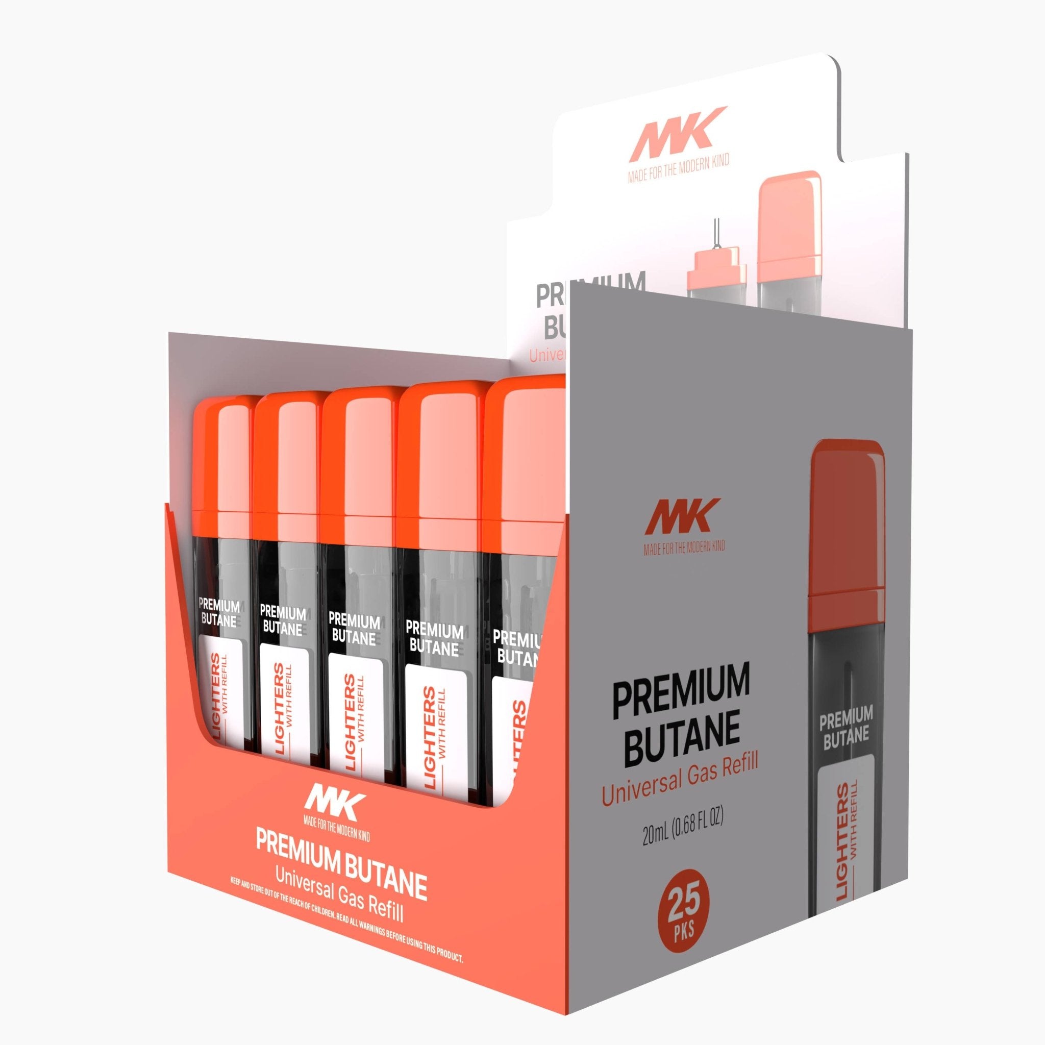 MK Lighters Premium Butane 20ml with 4 Replace Flints - Spiral Circle