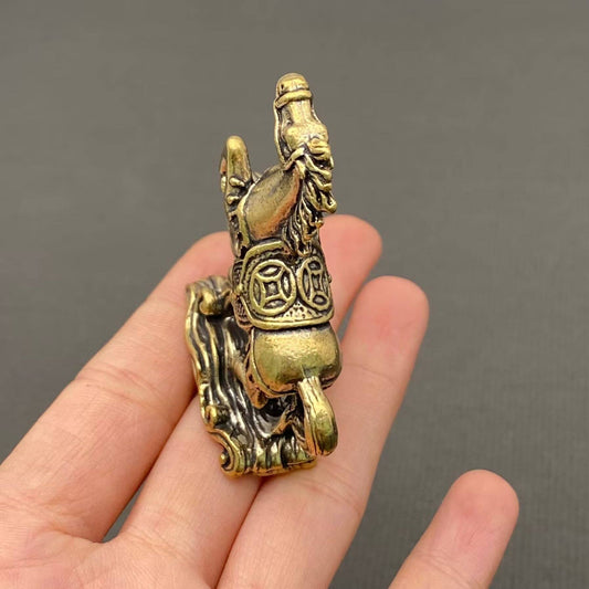 財源廣進 Money Horse | Brass Figurine - Spiral Circle