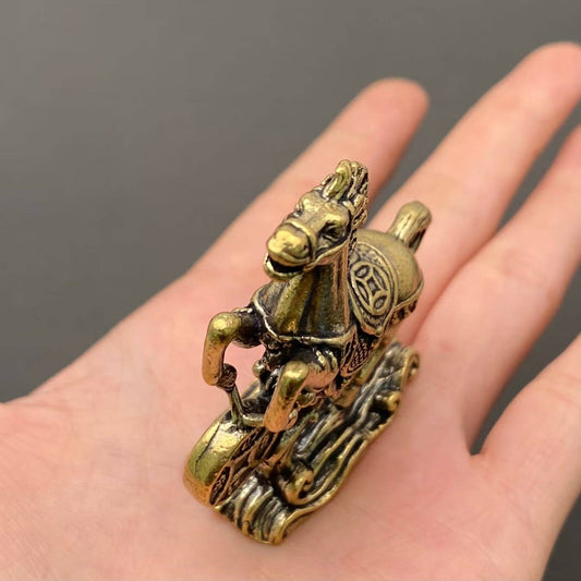 財源廣進 Money Horse | Brass Figurine - Spiral Circle