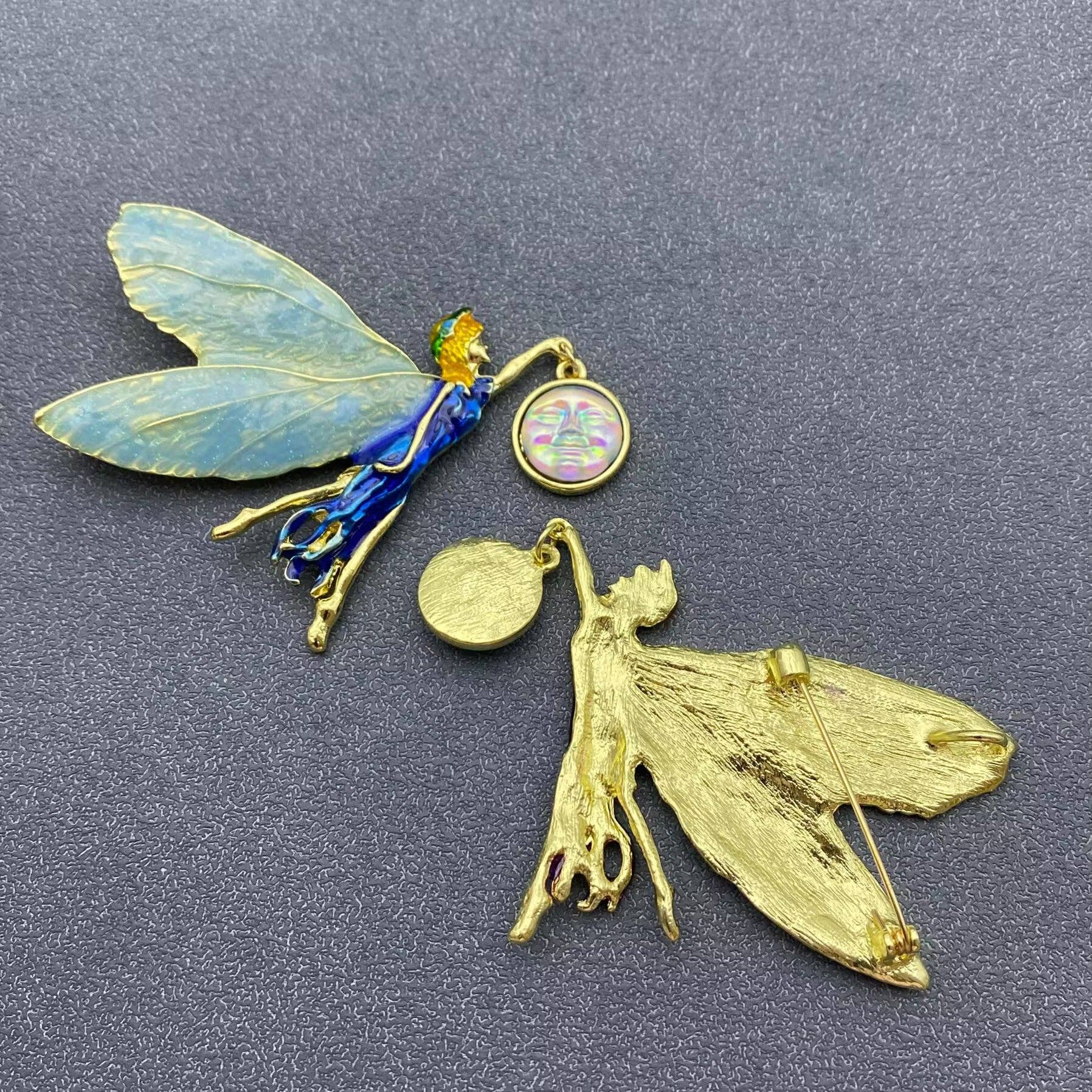 Moon Elf Brooch - Spiral Circle