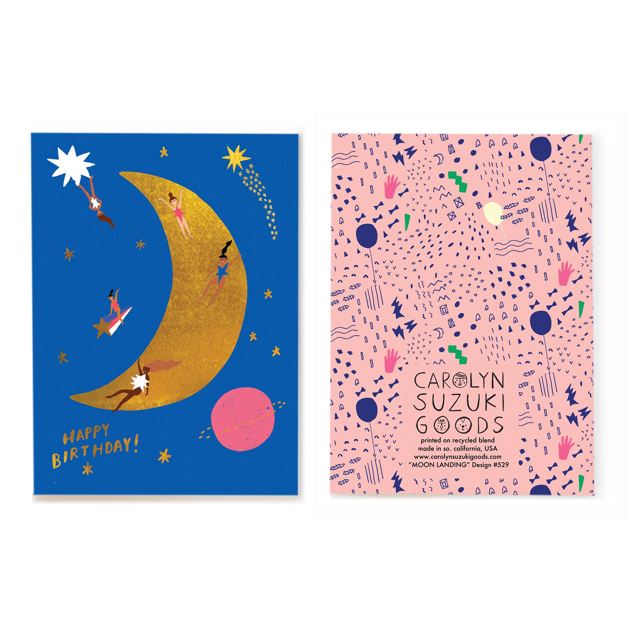 MOON LANDING - Birthday Card - Spiral Circle