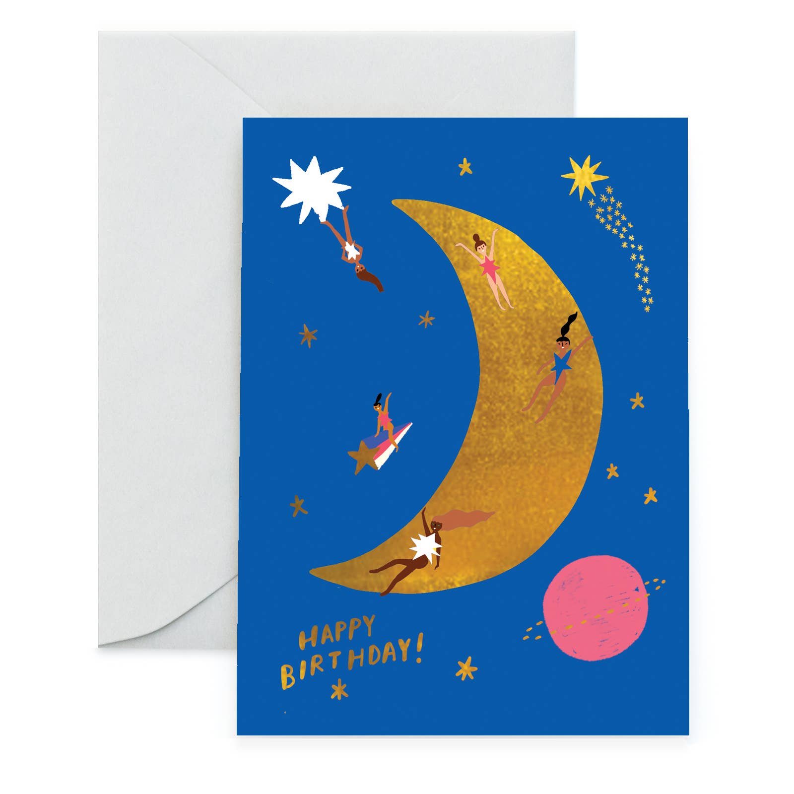 MOON LANDING - Birthday Card - Spiral Circle