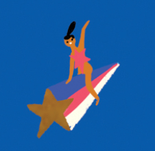 MOON LANDING - Birthday Card - Spiral Circle