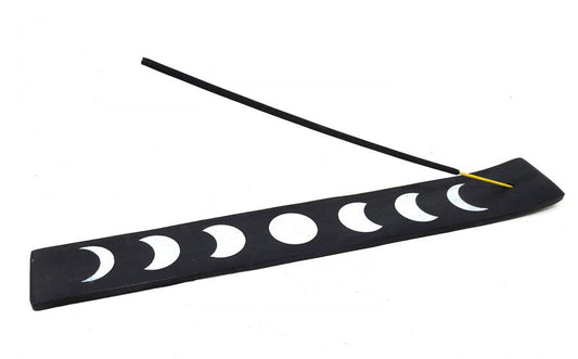 Moon Phase | Boat Incense Burner | 10"L - Spiral Circle