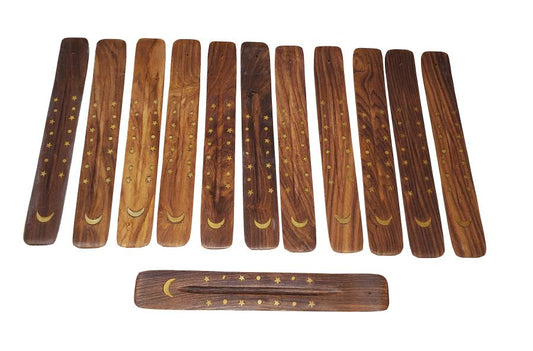 Moon & Stars | Boat Incense Burner | 10"L - Spiral Circle