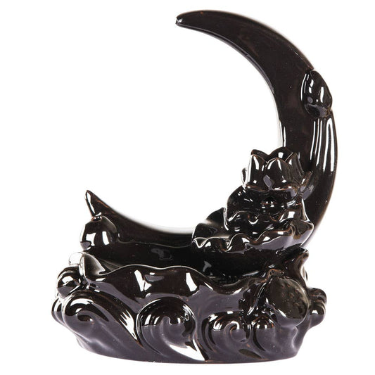 MOON WITH WATERFALL BACKFLOW CONE BURNER/ASSORTED COLORS - Spiral Circle