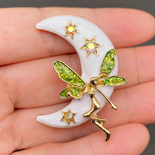 Moonlight Elf Brooch - Spiral Circle