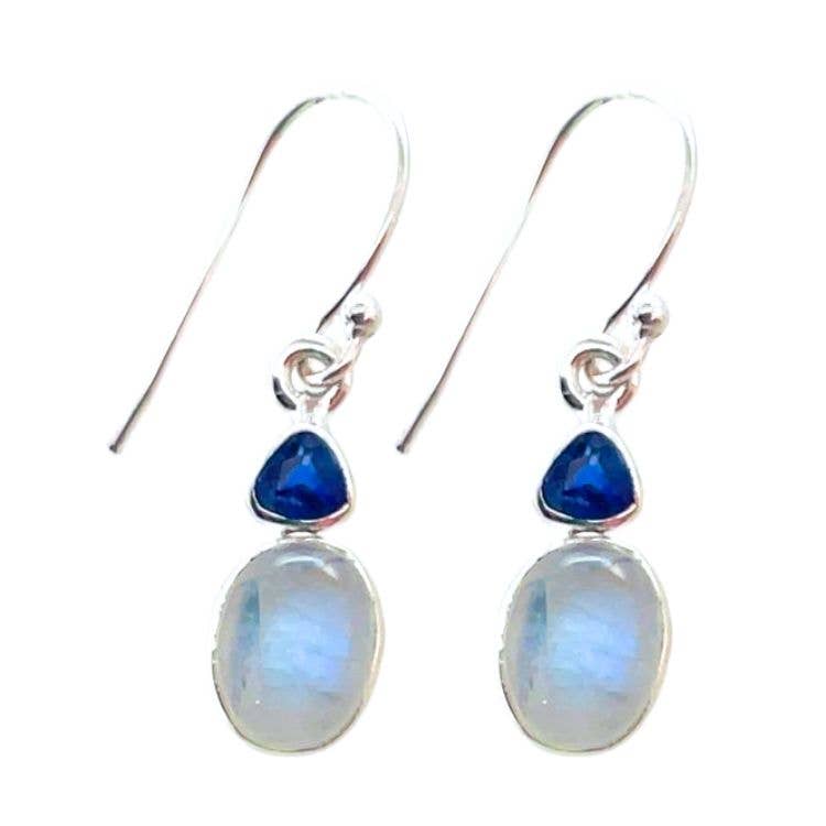 Moonstone Lyric Earrings - Spiral Circle