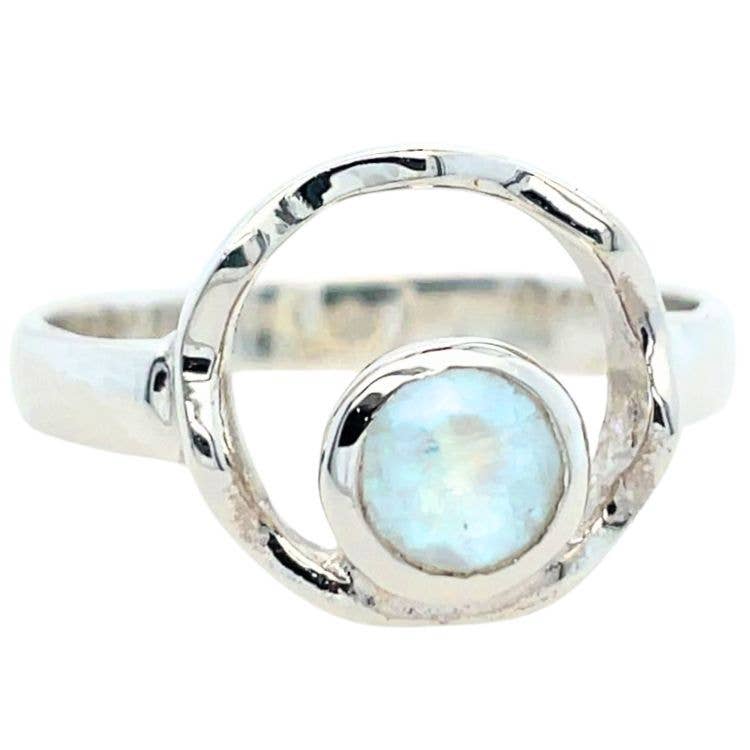 Moonstone Oasis Ring - Spiral Circle