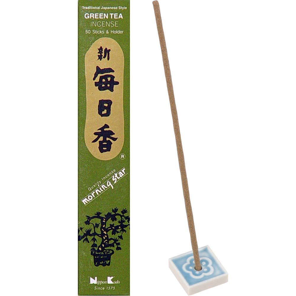 Morning Star Incense 50 Sticks Green Tea (Box of 12) - Spiral Circle