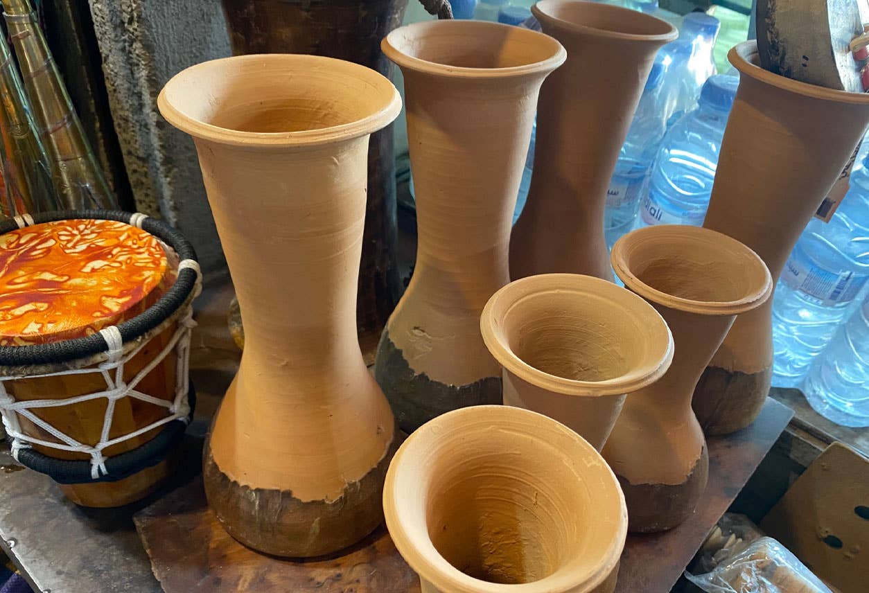 Moroccan Taarija Hand Drum - Spiral Circle