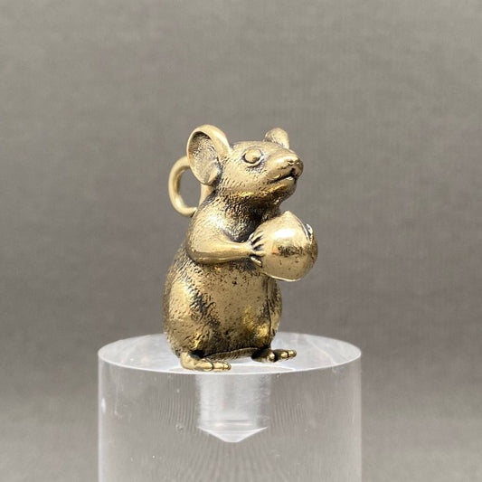 Mouse Snack | Brass Figurine - Spiral Circle