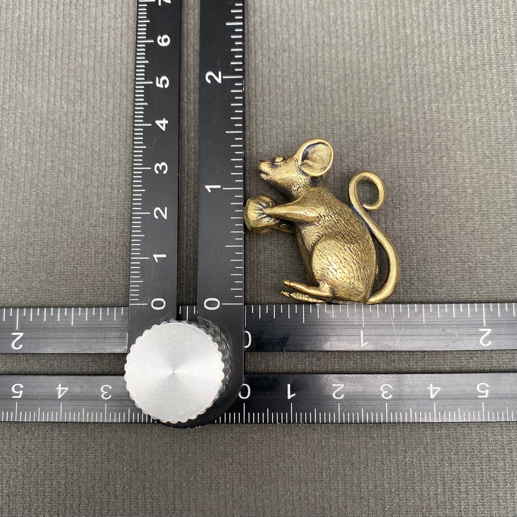 Mouse Snack | Brass Figurine - Spiral Circle