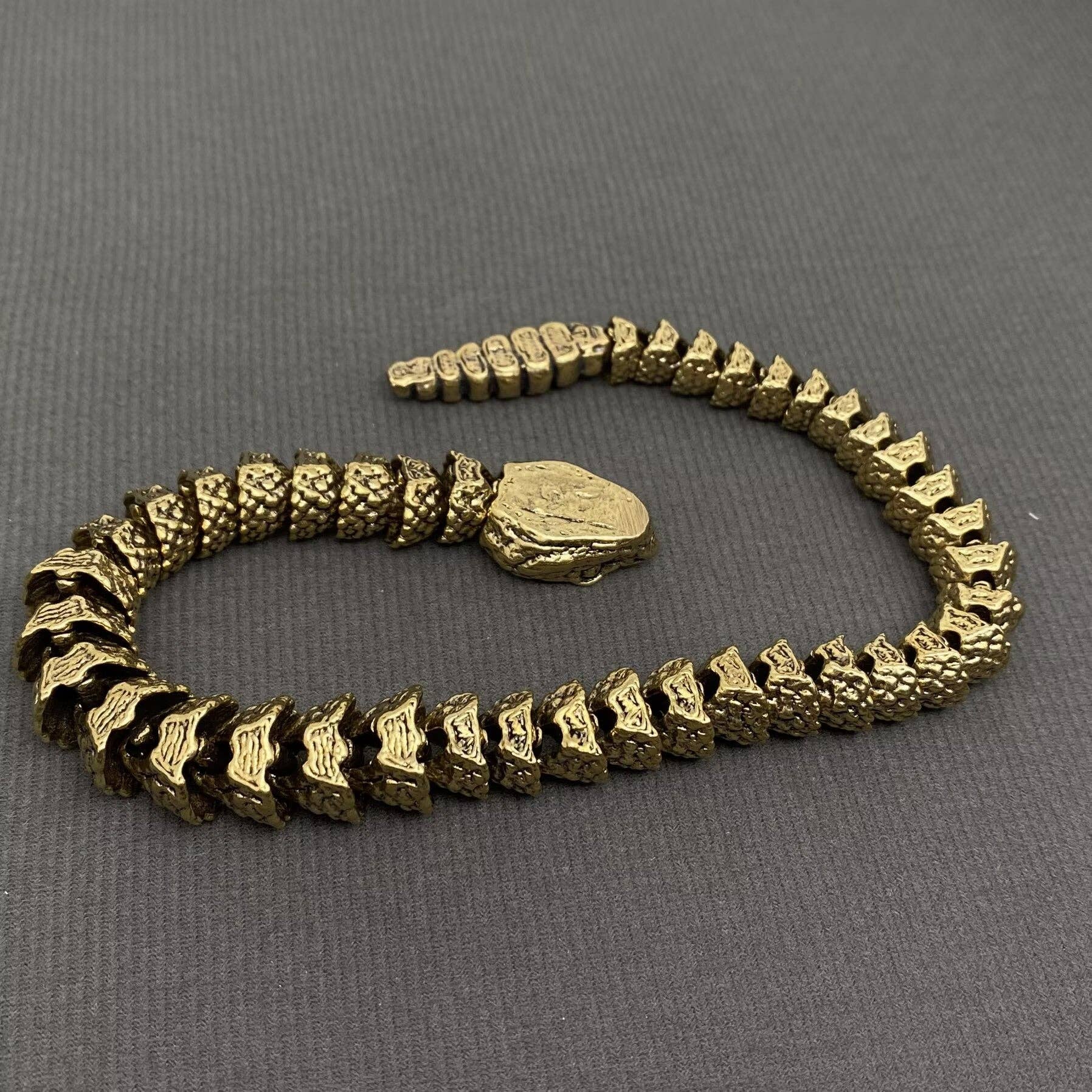 Movable Rattlesnake | Brass Figurine - Spiral Circle