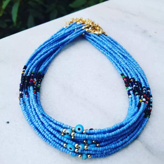 Multi Beaded Seed Necklace | Assorted - Spiral Circle