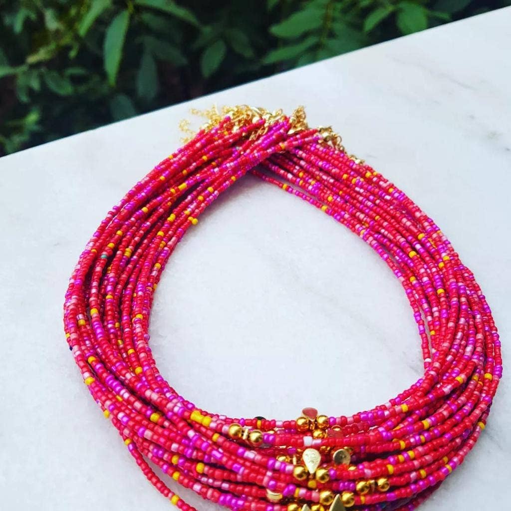 Multi Beaded Seed Necklace | Assorted - Spiral Circle