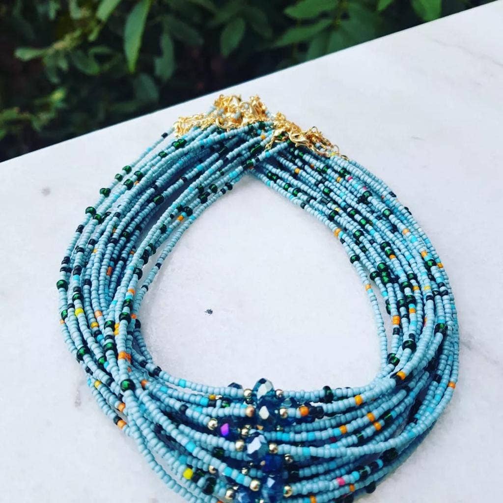 Multi Beaded Seed Necklace | Assorted - Spiral Circle
