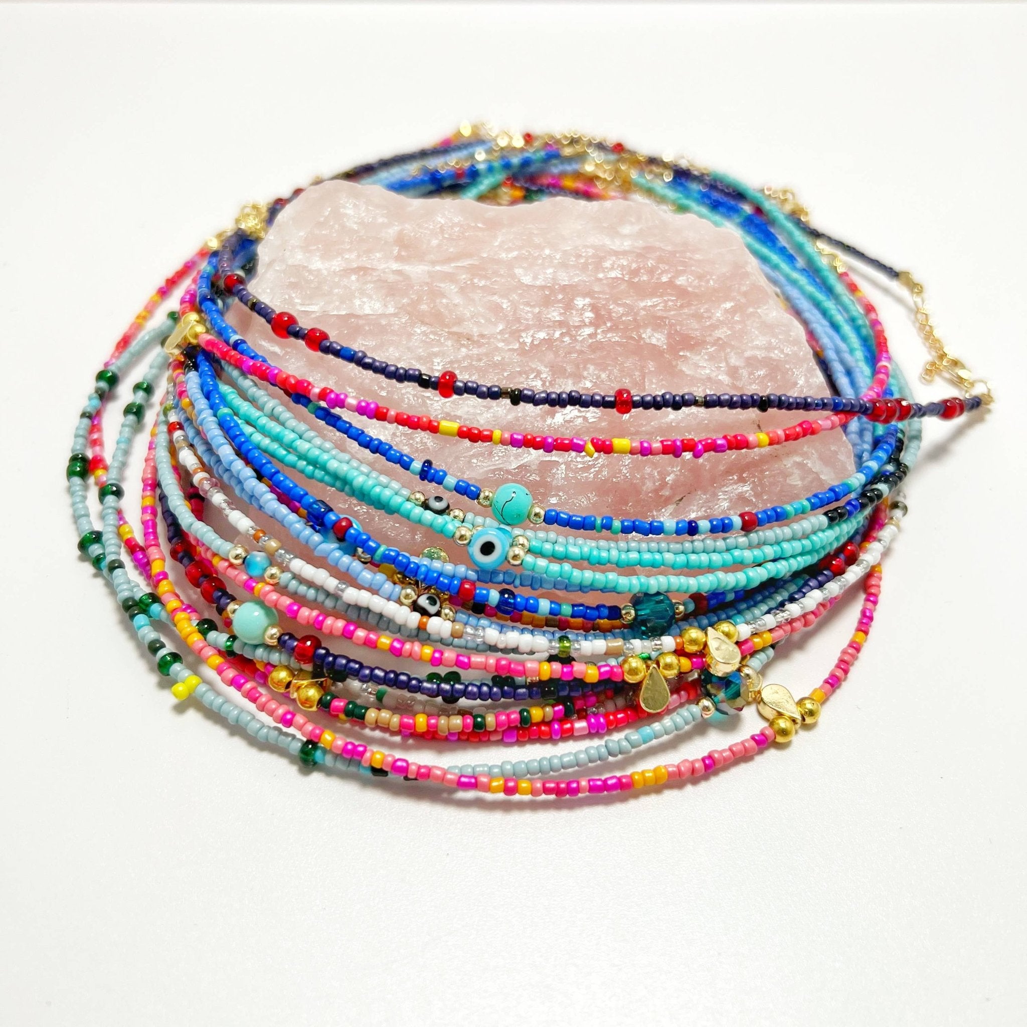 Multi Beaded Seed Necklace | Assorted - Spiral Circle