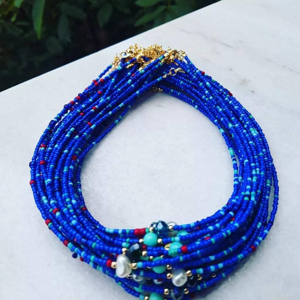 Multi Beaded Seed Necklace | Assorted - Spiral Circle