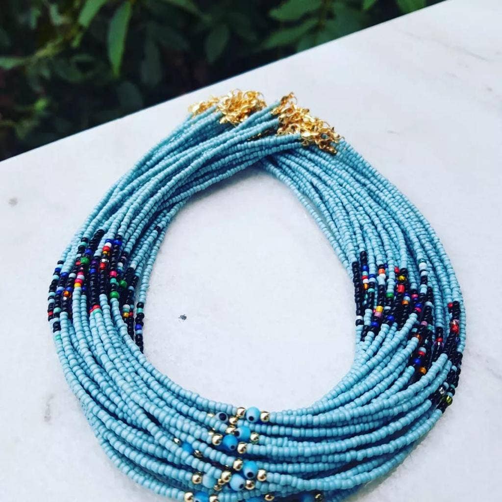 Multi Beaded Seed Necklace | Assorted - Spiral Circle