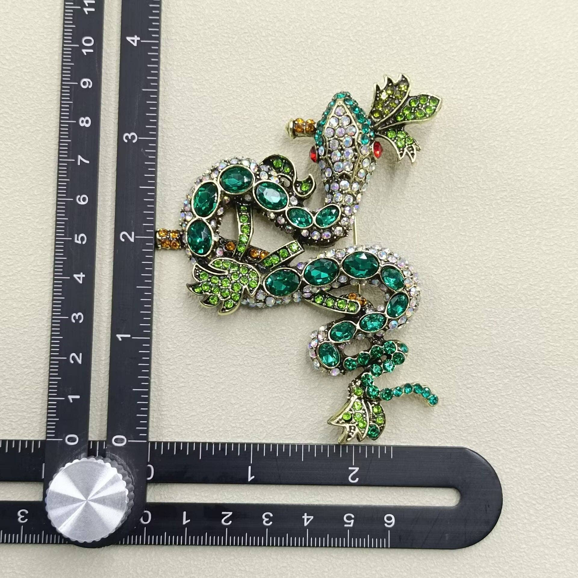 Multi - Style Inlaid Rhinestone Enamel Snake Brooch - Spiral Circle