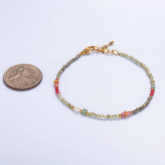Multifaceted Gemstone Bracelet - Spiral Circle