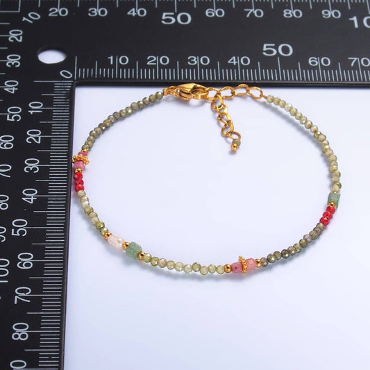 Multifaceted Gemstone Bracelet - Spiral Circle