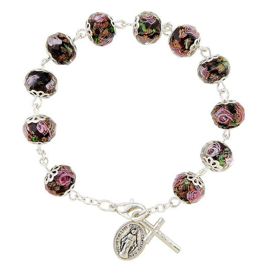 Murano Black Bracelet - Spiral Circle