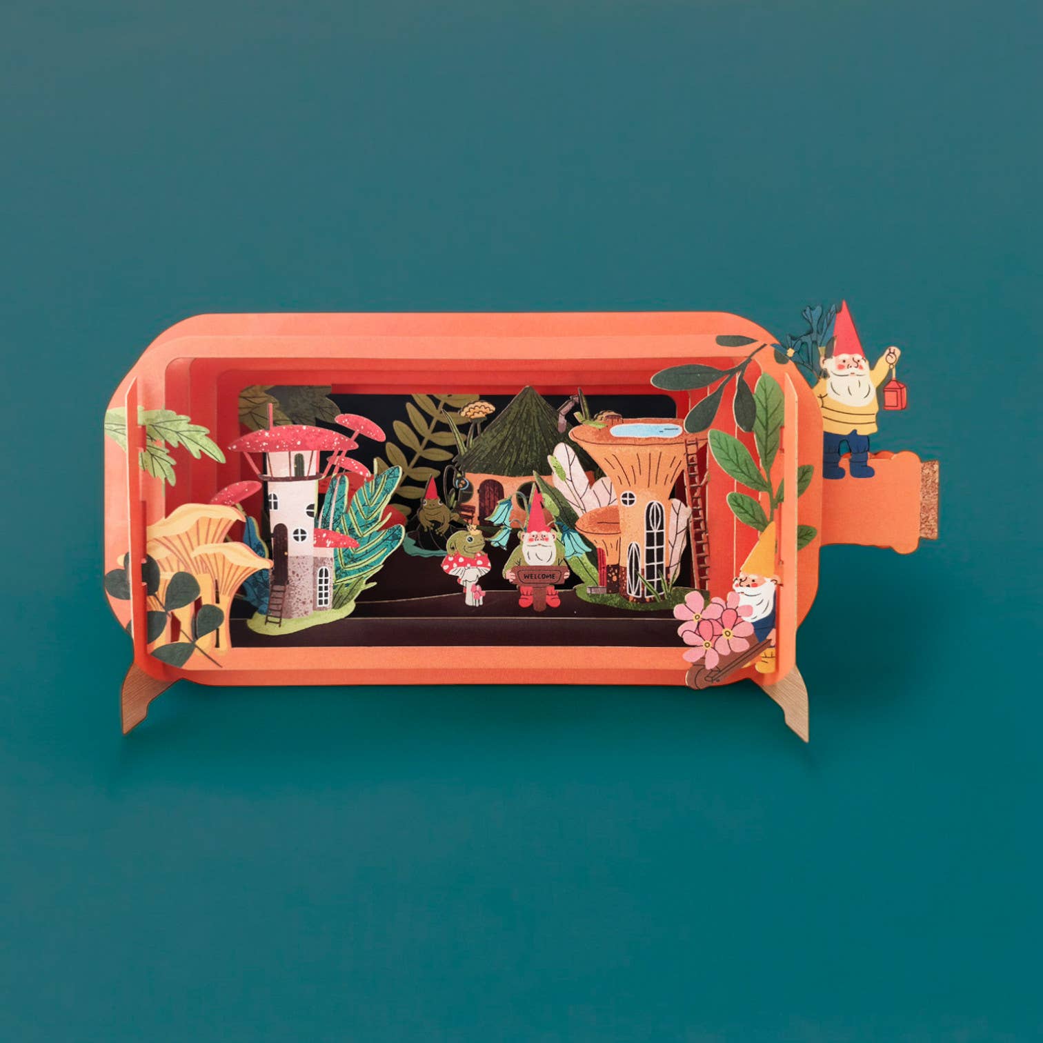 Mushroom | Message in a Bottle Pop Up Card - Spiral Circle