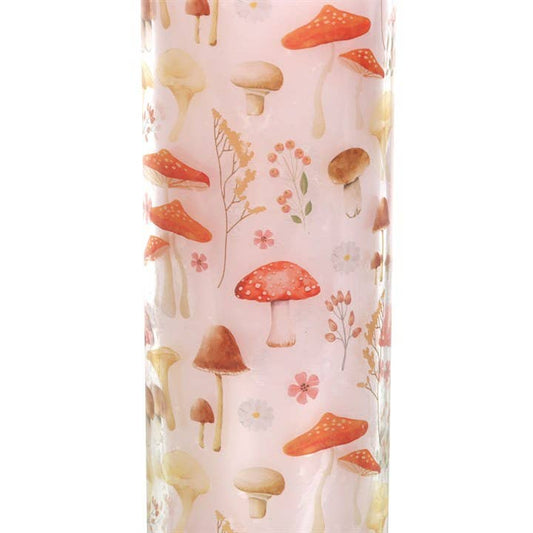 Mushroom Print Enchanted Forest Tube Candle - Spiral Circle