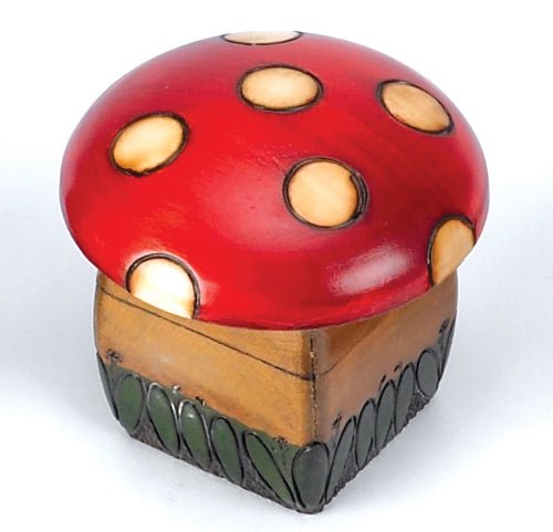 Mushroom Wooden Box - Spiral Circle