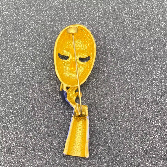 Mystery Mask Brooch - Spiral Circle