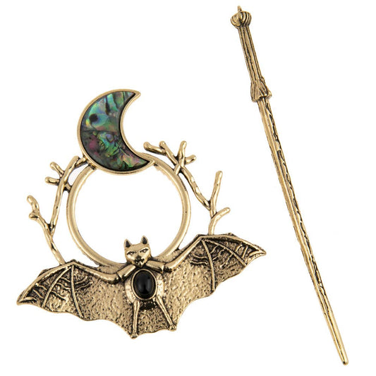 Mystic Bat - Moon Hair Sticks - Spiral Circle