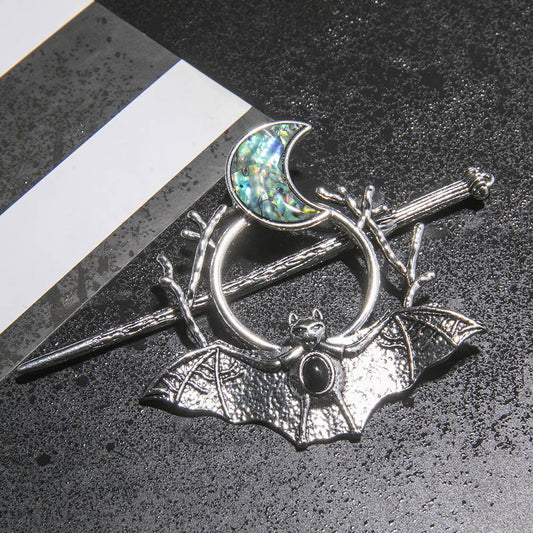 Mystic Bat - Moon Hair Sticks - Spiral Circle