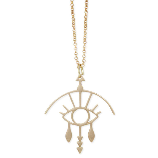 Mystic Eye Gold Pendant Necklace - Spiral Circle